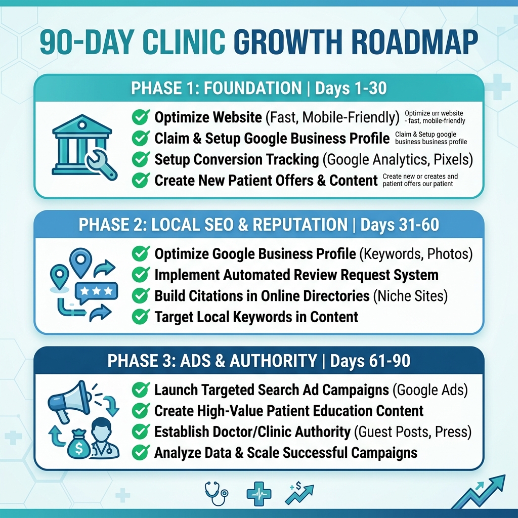 90 day clinic online growth roadmap checklist for doctors in chennai