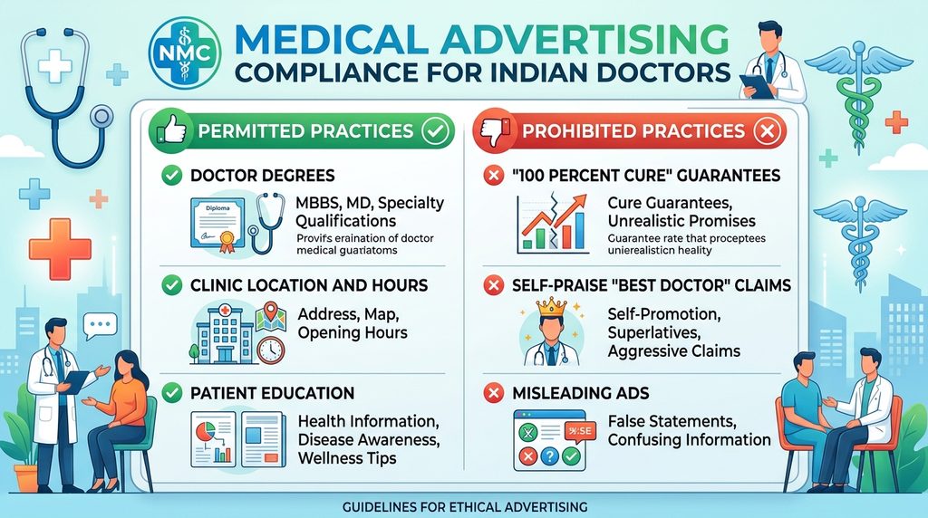 NMC medical marketing compliance checklist for Indian doctors